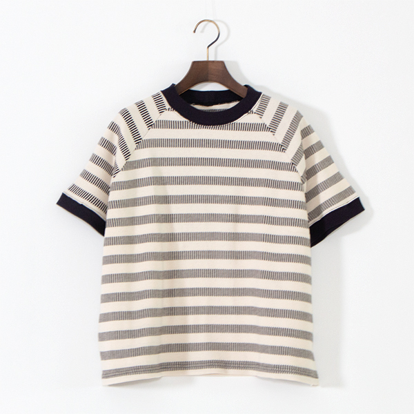 フレンチアンティークボーダー ラグランTシャツ(BROWN)