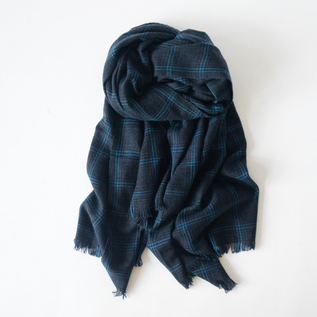 WOOL CASHMERE GLEN CHECK STOLE