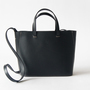 SQUARE  LEATHER BAG BLACK