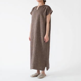fog linen work ナイトシャツ 別注】リネンフレンチスリーブナイトシャツ／fog linen work