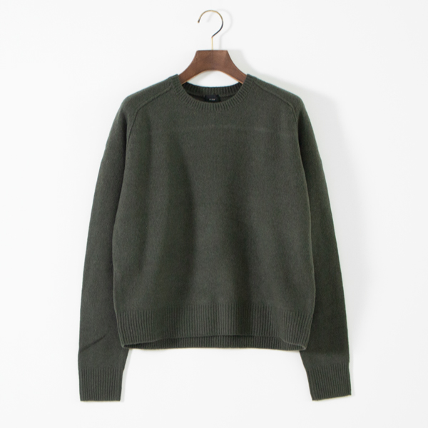 ウールヤク クルーネックニットプルオーバー(KHAKI)