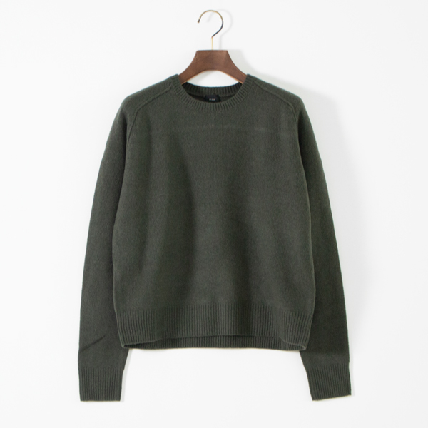 ウールヤク クルーネックニットプルオーバー(KHAKI)