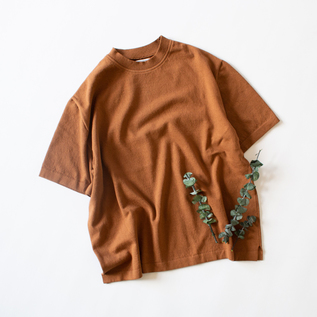 LIGHT WAVE COTTON 半袖ニットプルオーバー 別注CINNAMON／YONETOMI