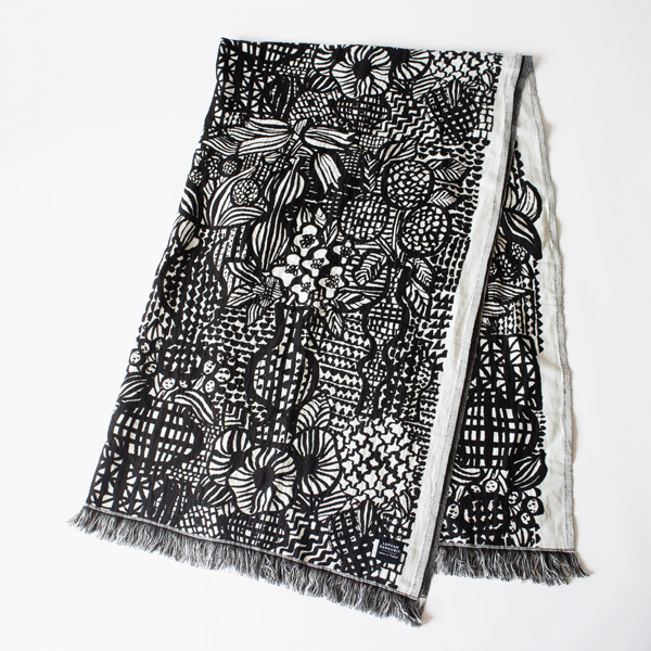 リネンコットンブランケットVERANTA 140x240cm(WHITE BLACK) リネンコットンブランケットVERANTA 140x240cm(WHITE BLACK)