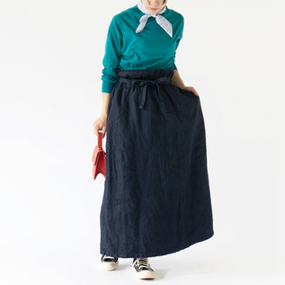 コルトレイクリネン デニムスカート／Vlas Blomme（ヴラスブラム