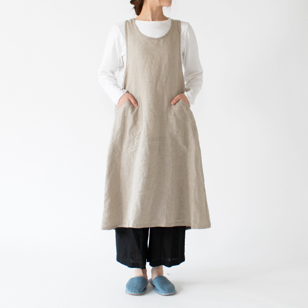 リネンオーバーエプロン／fog linen work（フォグリネンワーク）｜愛着