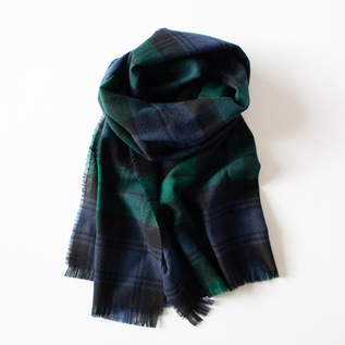 ウールカシミヤチェックマフラー(BLACK WATCH)