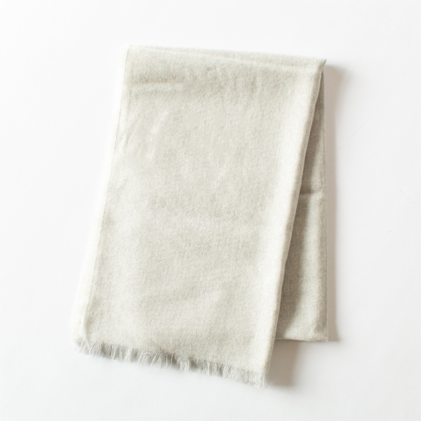 ウールカシミヤ無地マフラー(WHITE)