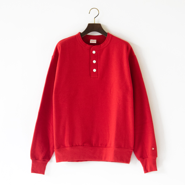クラシックスウェット ヘンリーロングスリーブ(RED)
