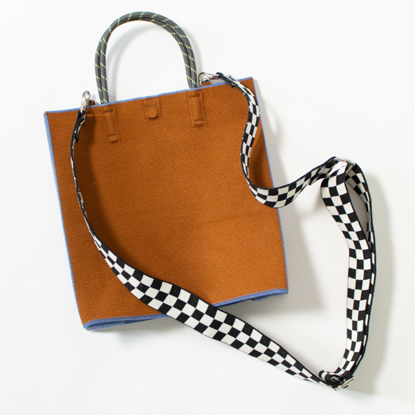 【受発注】ペーパーニット トートバッグ(SMALL/BROWN)との組み合わせ(CHECKERED) 【受発注】ペーパーニット トートバッグ(SMALL/BROWN)との組み合わせ(CHECKERED)