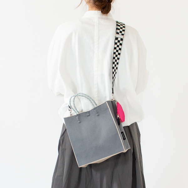 【受発注】ペーパーニット トートバッグ(SMALL/GRAY)との組み合わせ(CHECKERED) 【受発注】ペーパーニット トートバッグ(SMALL/GRAY)との組み合わせ(CHECKERED)