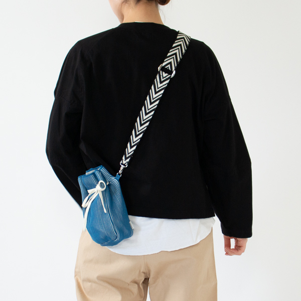 【受発注】リブ ポーチバッグ(L.BLUE)との組み合わせ(HERRINGBONE) 【受発注】リブ ポーチバッグ(L.BLUE)との組み合わせ(HERRINGBONE)