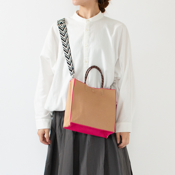 【受発注】ペーパーニット トートバッグ(SMALL/BEIGE)との組み合わせ(HERRINGBONE) 【受発注】ペーパーニット トートバッグ(SMALL/BEIGE)との組み合わせ(HERRINGBONE)