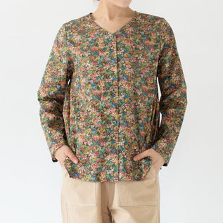 リバティプリント2WAY Vネックシャツ／LIBERTY LONDON（リバティ