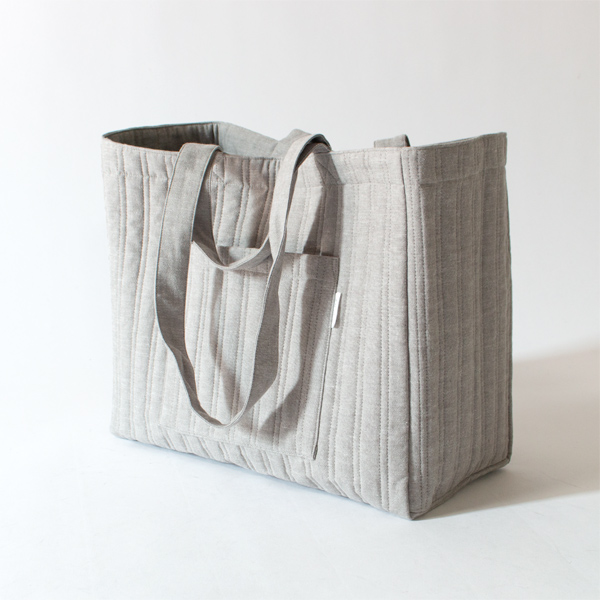 コットンリネン キルトバッグ(GREY)