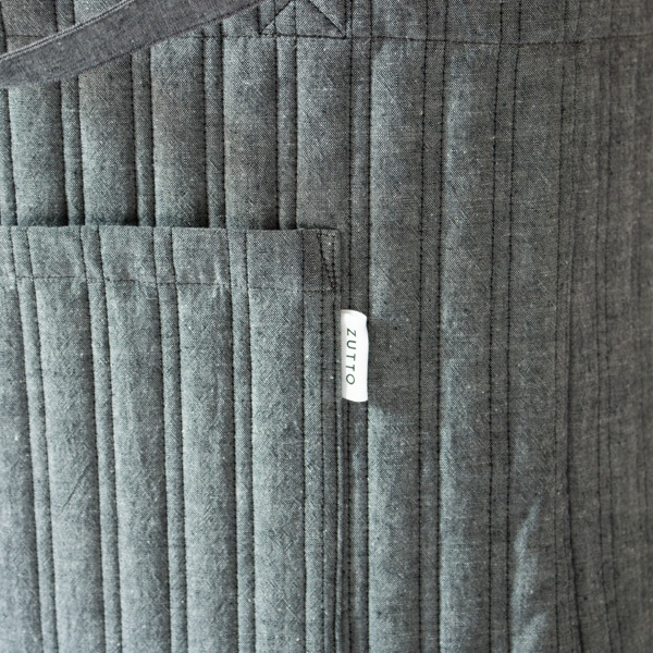 コットンリネン キルトバッグ(BLACK)
