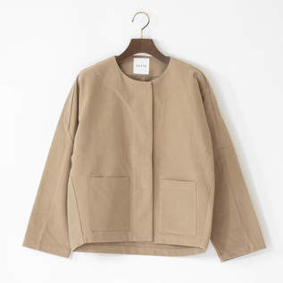 コットンブランケットネル ショートジャケット(BEIGE)