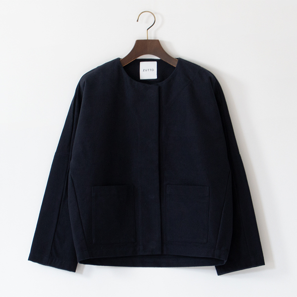 コットンブランケットネル ショートジャケット(NAVY)
