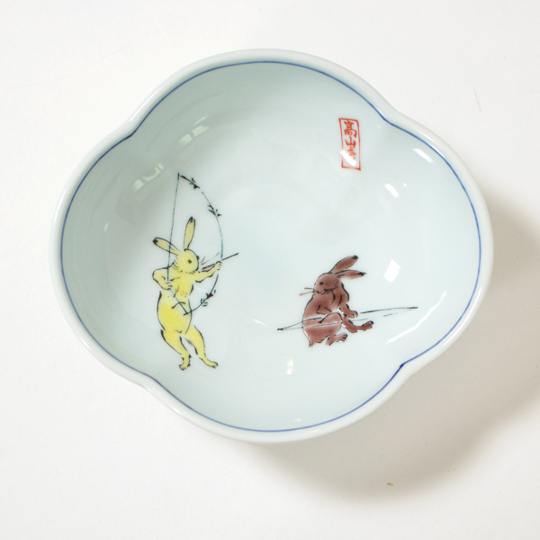 鳥獣戯画モチーフ 6寸八角小鉢 鳥獣戯画雲型小鉢5枚組／宮本泰山堂(みやもとたいざんどう)｜愛着を