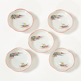 山水雲型豆皿・曳舟図双輪豆皿／宮本泰山堂(みやもとたいざんどう