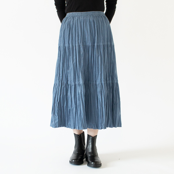 コーデュロイティアードスカート　SKY BLUE（身長162cm）