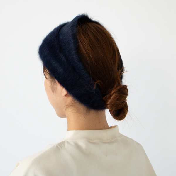 アンゴラネック＆ヘッドバンド(SAPPHIRE BLUE)