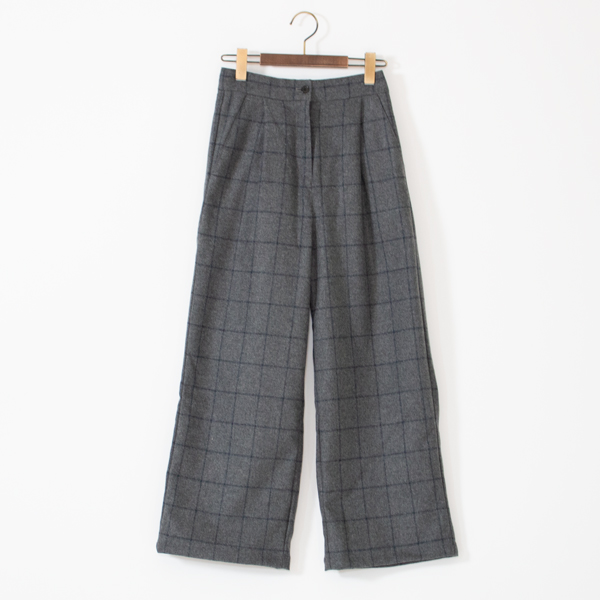 GREYリニュールツイル チェックストレートパンツ GREYリニュールツイル チェックストレートパンツ