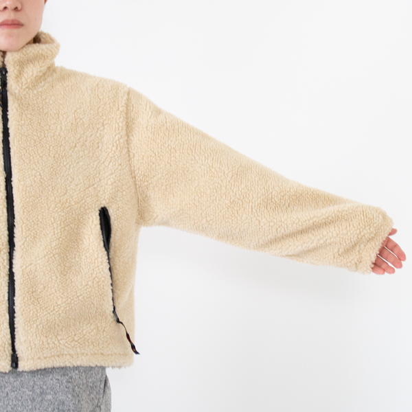 フリースジャケットショートレングス Natural-1(身長162cm) フリースジャケットショートレングス Natural-1(身長162cm)
