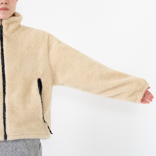 フリースジャケットショートレングス	Natural-1(身長162cm)