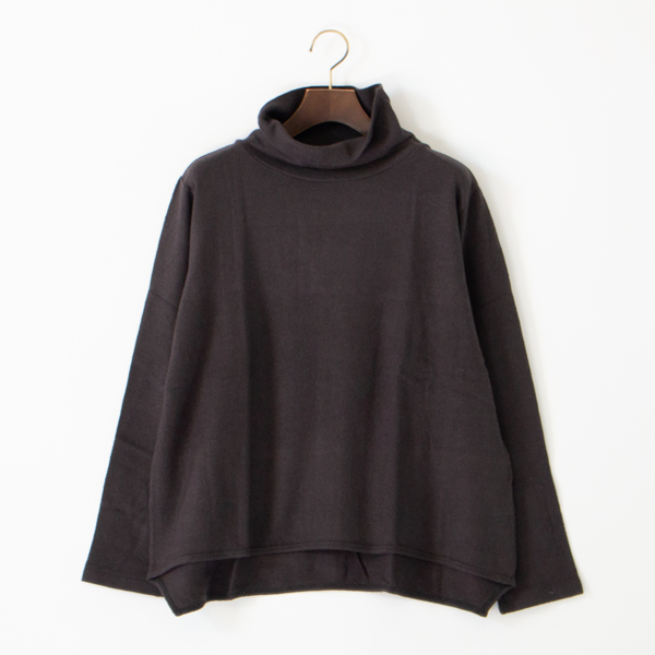 コットンリネンカシミヤ ハイネックプルオーバー(CHARCOAL)