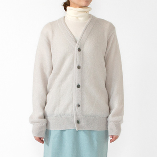 シャギーモヘアカーディガン 別注PEARL GREY／YONETOMI NEW BASIC