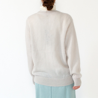 シャギーモヘアカーディガン 別注PEARL GREY／YONETOMI NEW BASIC