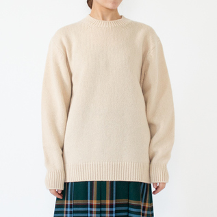 ソフトラムウールニット 別注IVORY／YONETOMI NEW BASIC（ヨネトミ
