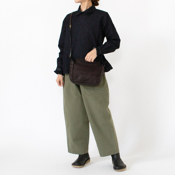 レザーショルダーバッグ JASU(BURGUNDY)
