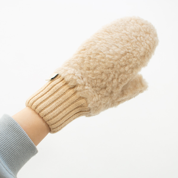 リブフリースミトン(BEIGE)