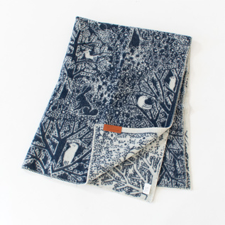 SINGLE WOOL BLANKET RABBITS PLAY BIRDS REST FOREST