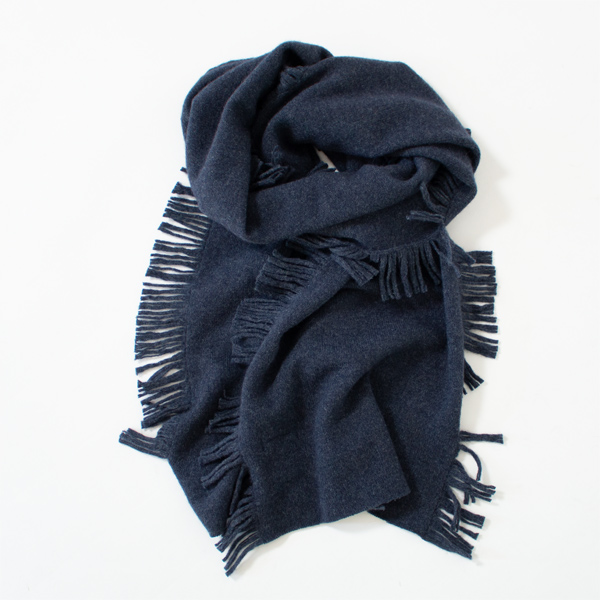 GEELONGORA サイドフリンジ ストール S(NAVY)