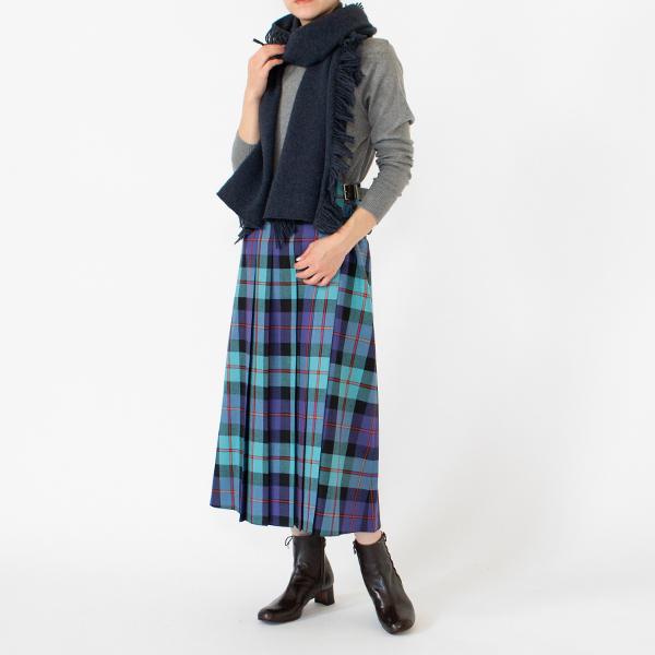 GEELONGORA サイドフリンジ ストール S(NAVY)
