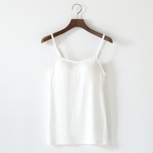マイクロモダール綿シルク天竺 パッド入りキャミソール(WHITE)