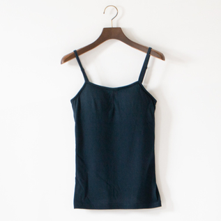 マイクロモダール綿シルク天竺 パッド入りキャミソール(NAVY)