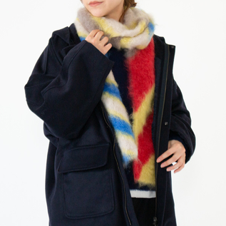 ストライプモヘアマフラー／HIKARU NOGUCHI（ヒカルノグチ）｜愛着を