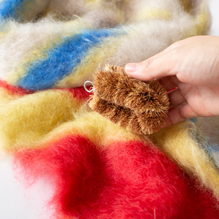 hikaru noguchi ロングマフラー mede in scotland hikaru noguchi Dot and Stripe Fairisle Scarf | 大阪心斎橋のメンズ