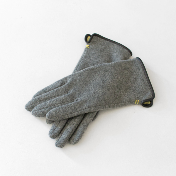 女性用カシミア・シルク手袋	GREY