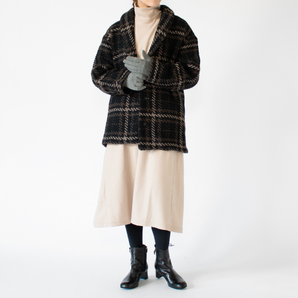 女性用カシミア・シルク手袋	GREY