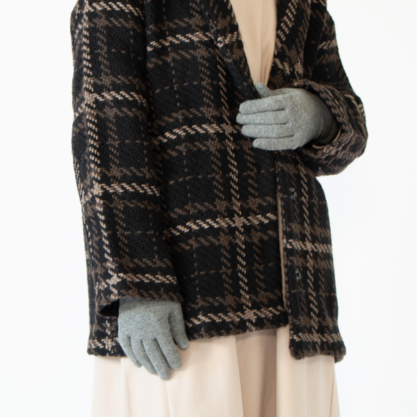 女性用カシミア・シルク手袋	GREY