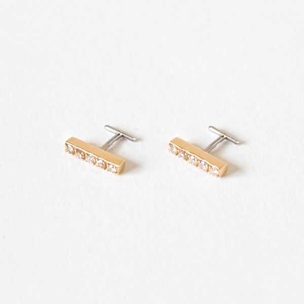 キャッチレスピアス ダイヤ GRACE GEMMA(イエローゴールド)
