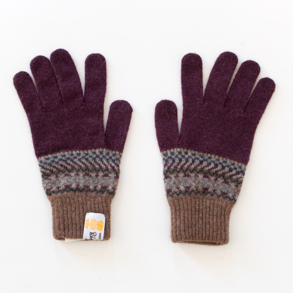 メンズ LOCHINVER ニット手袋（BROWN）