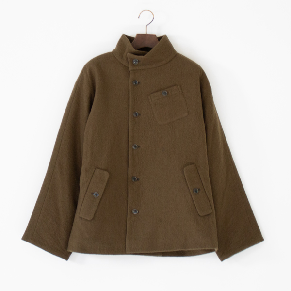 縮絨ウール 裏ボア付ジャケット(OLIVE)