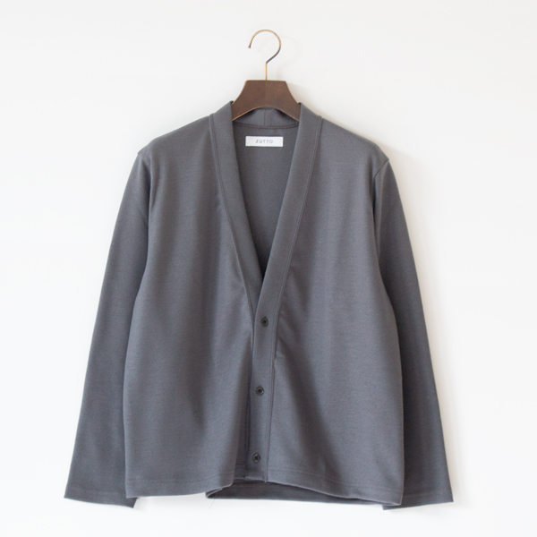 スムースウール パッカブルカーディガン(BLUE GREY)