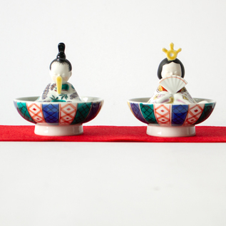 受発注】桃染のひな 松に梅・松に藤 ※2月上旬発送予定／上出長右衛門窯